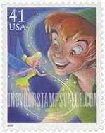 FindYourStampsValue: DISNEY MAGIC - Peter Pan and Tinkerbell, Self-Adhesive stamp