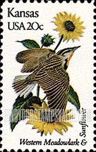 FindYourStampsValue: KANSAS - State Birds and Flowers