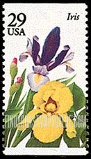 FindYourStampsValue: GARDEN FLOWERS - Iris, booklet stamp