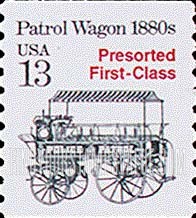 FindYourStampsValue: PATROL WAGON 1880s - Transportation Coil