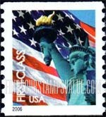 FindYourStampsValue: Flag and Statue of Liberty, Coil stamp