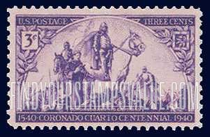 FindYourStampsValue: 400th ANNIVERSARY OF CORONADO EXPEDITION - "Coronado and His Captains", by Gerald Cassidy