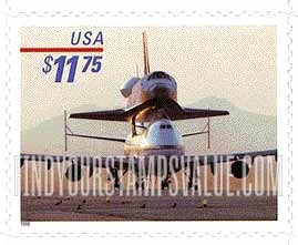 FindYourStampsValue: PIGGYBACK SPACE SHUTTLE, Express Mail Rate, Self-adhesive stamp