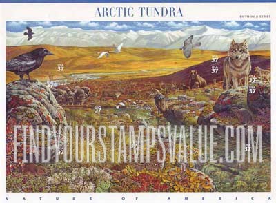 FindYourStampsValue: ARCTIC TUNDRA - Nature of America, Self-Adhesive stamps