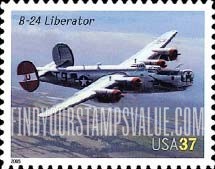 FindYourStampsValue: ADVANCES IN AVIATION - Consolidated B-24 Liberator, Self-Adhesive stamp