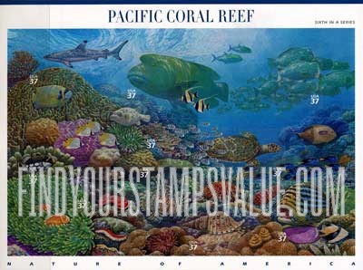 FindYourStampsValue: PACIFIC CORAL REEF - Nature of America, Self-Adhesive stamps