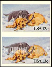 FindYourStampsValue: CHRISTMAS - Cat and Dog