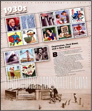 FindYourStampsValue: CELEBRATE THE CENTURY - 1930s