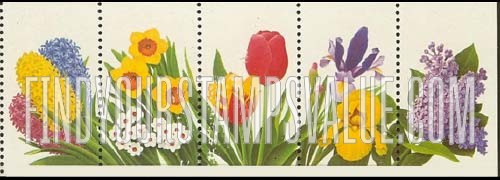 FindYourStampsValue: GARDEN FLOWERS, Booklet Stamps