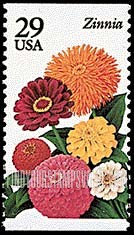 FindYourStampsValue: GARDEN FLOWERS - Zinnia, booklet stamp