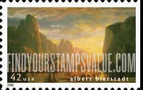 FindYourStampsValue: AMERICAN TREASURES - Valley of the Yosemite, by Albert Bierstadt, Self-Adhesive Booklet stamp