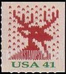 FindYourStampsValue: CHRISTMAS KNITS - Reindeer, Self-Adhesive Booklet Stamp