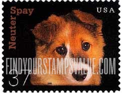 FindYourStampsValue: NEUTER AND SPAY - Puppy, Self-Adhesive stamp