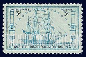 FindYourStampsValue: U.S. FRIGATE CONSTITUTION - Naval Architect's Drawing of the Frigate Constitution