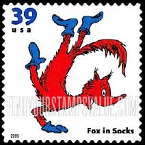 FindYourStampsValue: CHILDREN'S BOOK ANIMALS - Fox in Socks, Self-Adhesive stamp