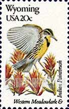 FindYourStampsValue: WYOMING - State Birds and Flowers
