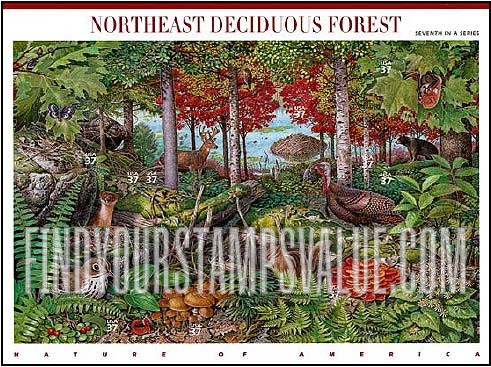 FindYourStampsValue: NORTHEAST DECIDUOUS FOREST, Self-Adhesive stamps