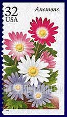 FindYourStampsValue: GARDEN FLOWERS - Anemone, Booklet stamp