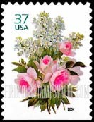 FindYourStampsValue: FLOWERS - White Lilacs and Pink Roses, Self-Adhesive Booklet stamp