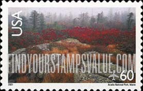 FindYourStampsValue: SCENIC AMERICAN LANDSCAPES - ACADIA NATIONAL PARK, Self-adhesive Stamp