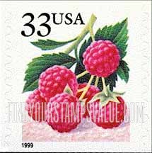 FindYourStampsValue: BERRIES - Raspberries, Self-Adhesive Coil stamp