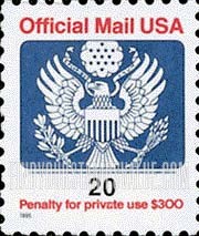 FindYourStampsValue: OFFICIAL MAIL - Great Seal, 20c