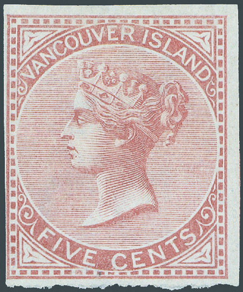 1865 Vancouver Island 5с rose stamp is to fetch $125,000 at Eastern Auction