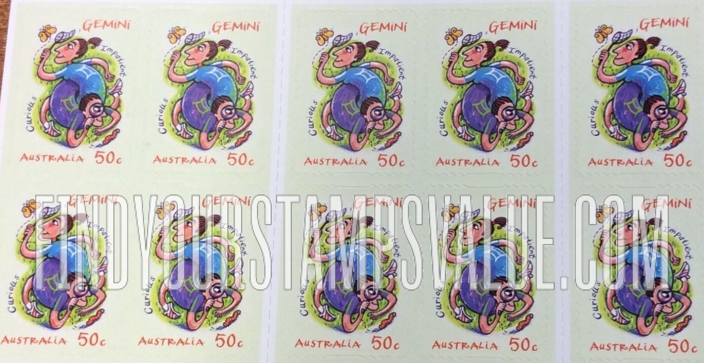 FindYourStampsValue: Signs of the Zodiac: Gimini
