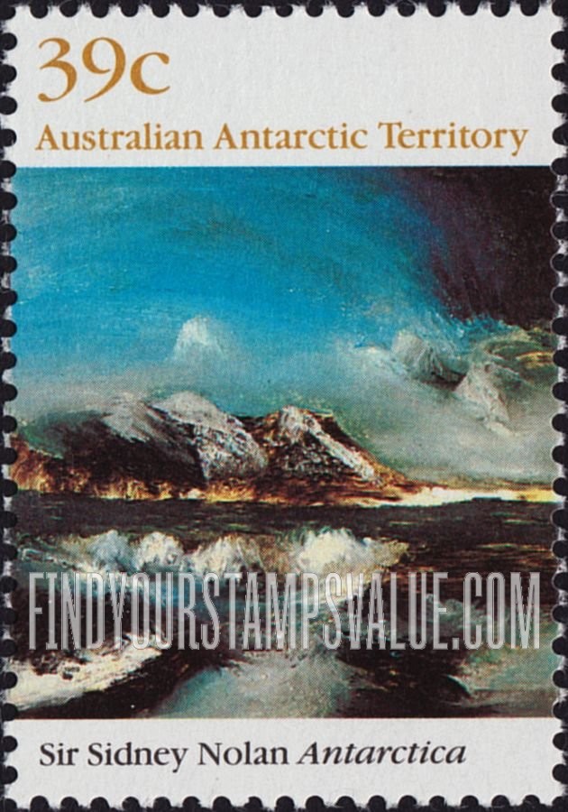 FindYourStampsValue: AUSTRALIAN ANTARCTIC TERRITORY - Paintings by Sir Sidney Nolan (b.1917): Antarctica