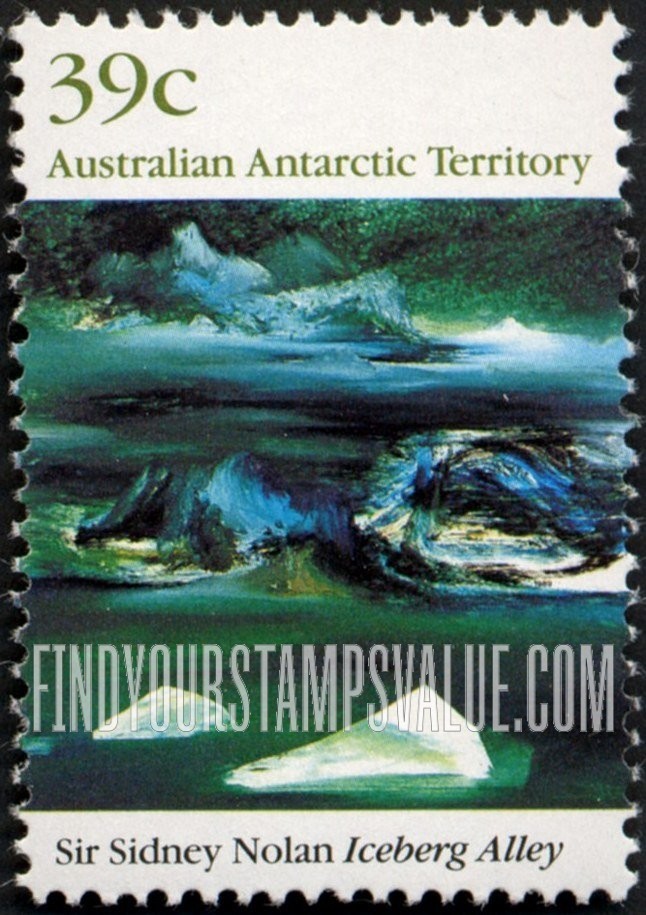 FindYourStampsValue: AUSTRALIAN ANTARCTIC TERRITORY - Paintings by Sir Sidney Nolan (b.1917): Iceberg Alley