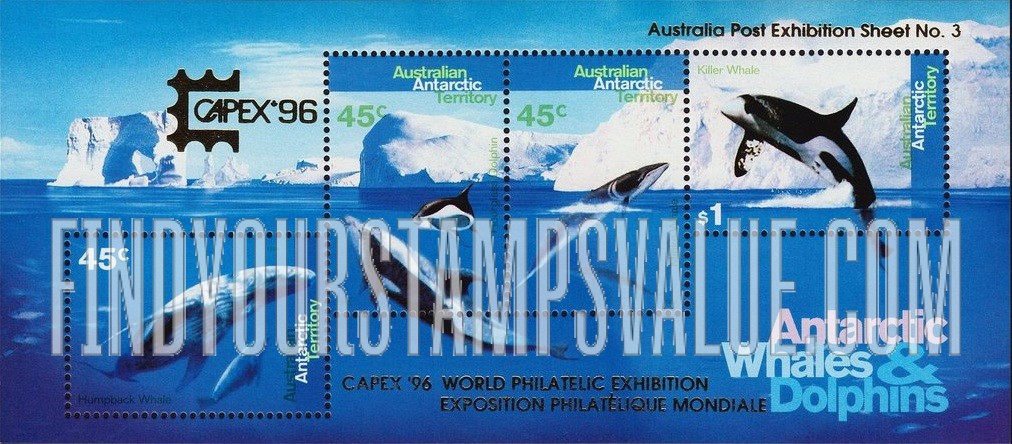 FindYourStampsValue: AUSTRALIAN ANTARCTIC TERRITORY - Whales & Dolphins
