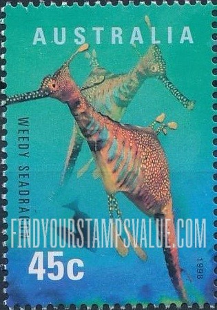 FindYourStampsValue: Marine Life: Weedy seadragon
