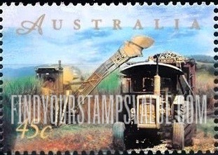 FindYourStampsValue: Farming in Australia: Harvesting sugar cane
