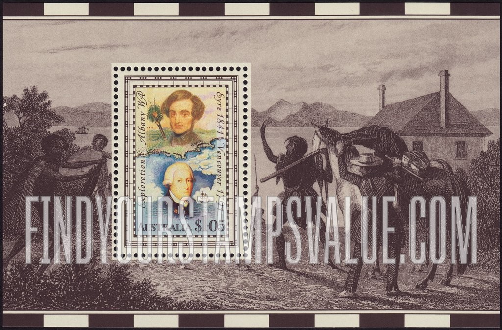 FindYourStampsValue: George Vancouver (1757-1798) and Edward John Eyre (1815-1901), Explorers