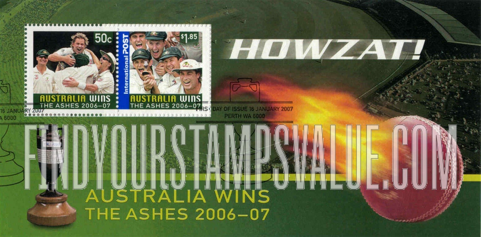 FindYourStampsValue: Australian Victory in 2006 Ashes Cricket Match