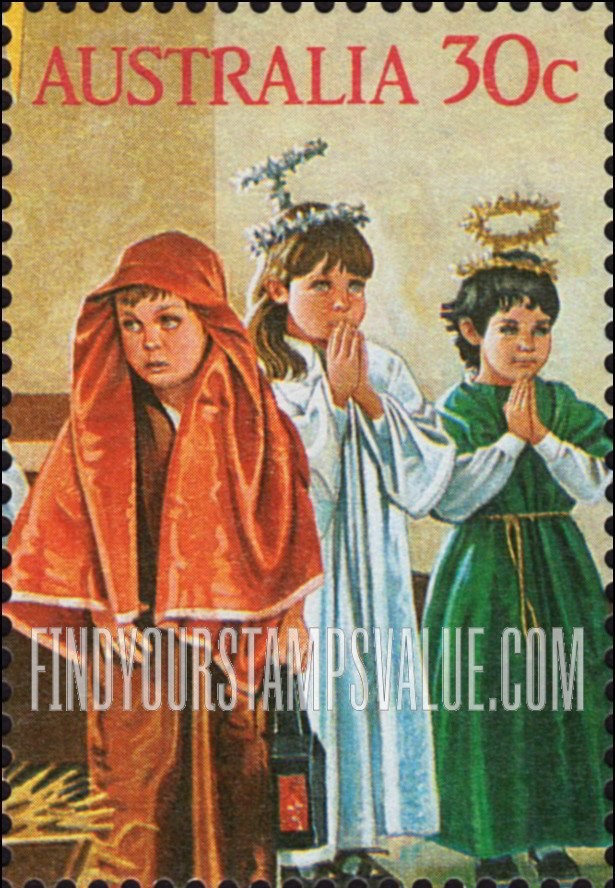 FindYourStampsValue: Christmas: Shepherd, angels, vertical