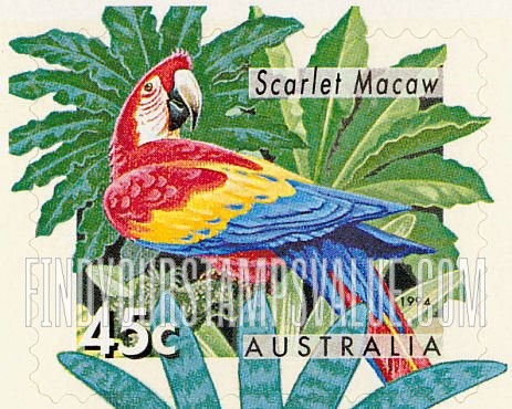 FindYourStampsValue: Scarlet macaw