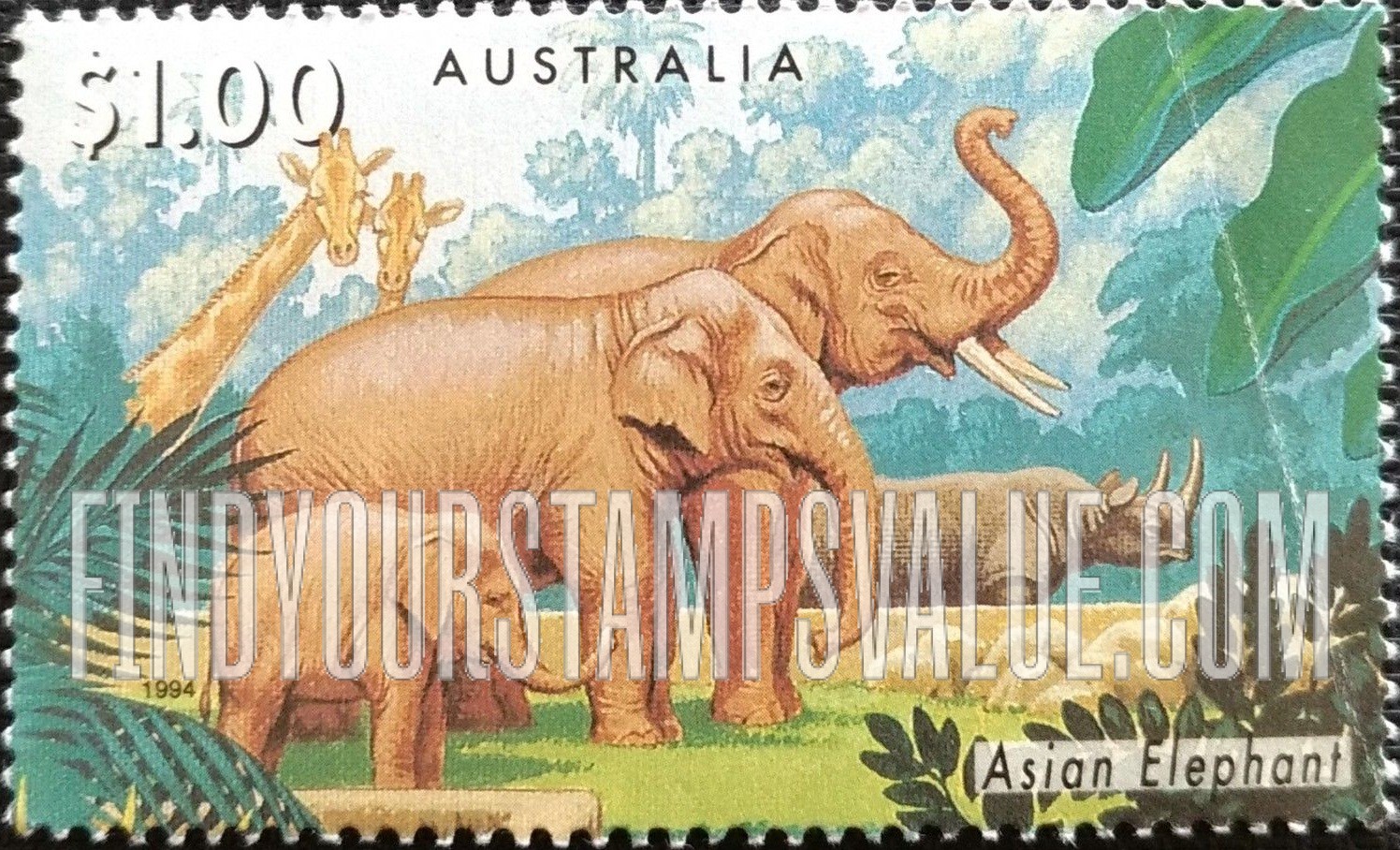 FindYourStampsValue: Asian elephant