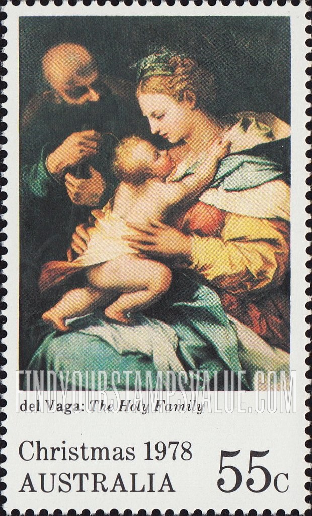 FindYourStampsValue: Holy Family, by Perino del Vaga