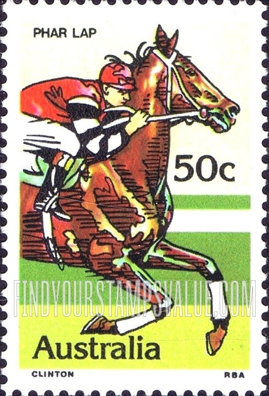 FindYourStampsValue: Race horses: Phar Lap, vertical