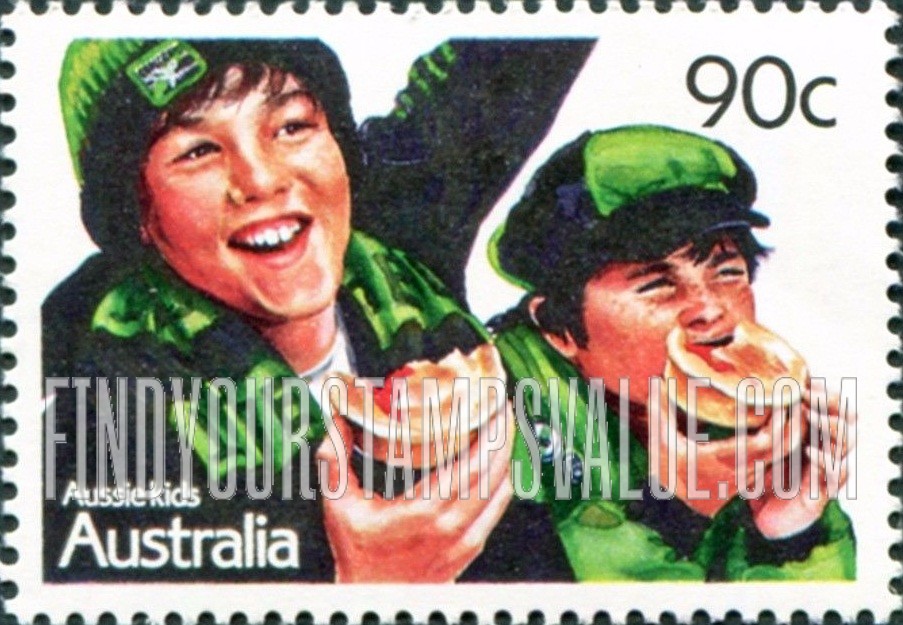 FindYourStampsValue: Children: Eating meat pies