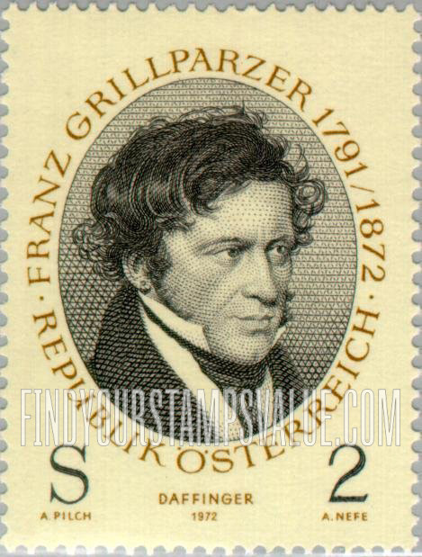 FindYourStampsValue: Franz Grillparzer, by Moritz Daffinger