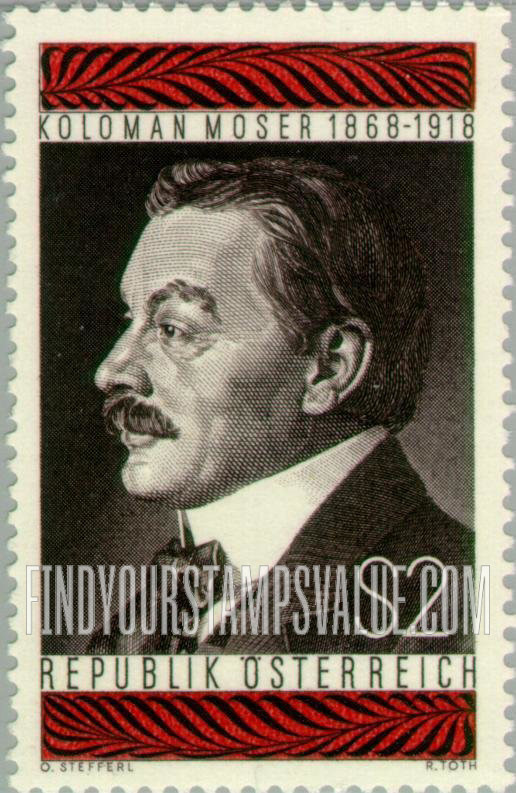 FindYourStampsValue: Koloman Moser (1868-1918), Stamp Designer, Painter