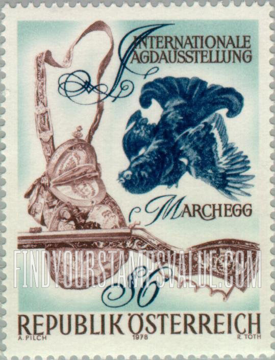 FindYourStampsValue: Capercaillie, Hunting Bag, 1730, and Rifle, 1655