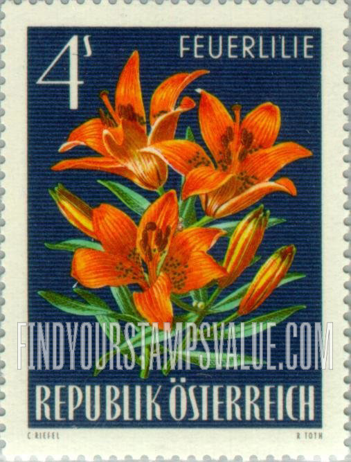 FindYourStampsValue: Alpine Flowers: Fire lily