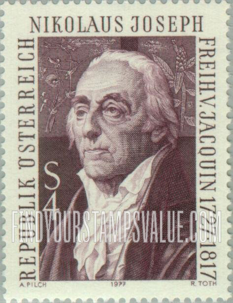 FindYourStampsValue: Nikolaus Joseph von Jacquin (1727-1817), Botanist