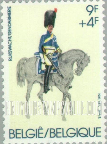 FindYourStampsValue: Semi-Postal, Anniversaries: Mounted Police Officer, Gendarmerie (State Police Force), 150th
