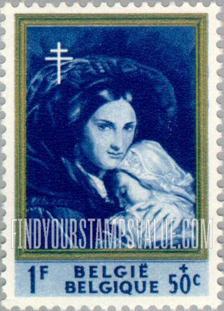 FindYourStampsValue: Semi-Postal, Paintings: Mother Love, Francois-Joseph Navez