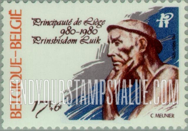 FindYourStampsValue: Semi-Postal: Miner, by Constantine Meunier