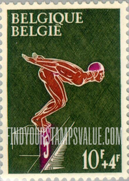 FindYourStampsValue: Semi-Postal: Swimmer at start